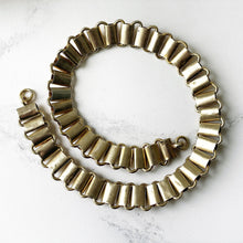 Carica l'immagine nel visualizzatore di Gallery, Georgian Engraved Pinchbeck Choker Necklace. Rare Antique Floral Book Chain Studded Necklace c1820. Early Victorian Gold Choker Collar