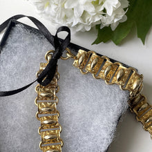 Carica l'immagine nel visualizzatore di Gallery, Georgian Engraved Pinchbeck Choker Necklace. Rare Antique Floral Book Chain Studded Necklace c1820. Early Victorian Gold Choker Collar