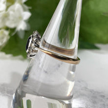 Carica l'immagine nel visualizzatore di Gallery, Antique Art Deco Paste Sapphire & Diamond Ring. 1920s 9ct Gold Rectangular Cluster Ring. Antique Cocktail/Engagement Ring, Size N-1/2 / 7 US