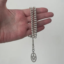 Carica l'immagine nel visualizzatore di Gallery, Victorian Sterling Silver Albert Watch Chain & 1876 Masonic Fob. Antique Pocket Watch Chain, T-Bar, Dog Clip. English Curb Chain Bracelet.