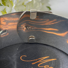 Cargar imagen en el visor de la galería, Art Deco Guilloche Engraved Belt Bangle. Sterling Silver Adjustable Wide Bracelet Cuff. Vintage 1930s English Silver Statement Bangle