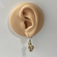 Carica l'immagine nel visualizzatore di Gallery, Victorian 18ct Gold On Silver Opal Earrings.  Antique Etruscan Revival Pendant Drop Earrings. Victorian Borromean Ring Earrings