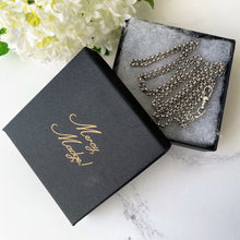 Carica l'immagine nel visualizzatore di Gallery, Victorian Sterling Silver Long-Guard Belcher Chain. Antique 40" Guard Chain With Dog-Clip. Victorian Silver Muff Chain/Sautoir Necklace