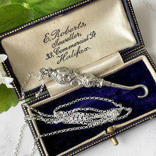 Carica l'immagine nel visualizzatore di Gallery, Antique Miniature Silver Button Hook Pendant, Optional Chain. Edwardian/Victorian Art Nouveau Sterling Silver Chatelaine Pendant, Dated 1902