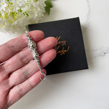 Carica l'immagine nel visualizzatore di Gallery, Antique Miniature Silver Button Hook Pendant, Optional Chain. Edwardian/Victorian Art Nouveau Sterling Silver Chatelaine Pendant, Dated 1902