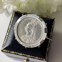 Charger l'image dans la galerie, Queen Victoria Jubilee Head Silver Shilling Coin Brooch