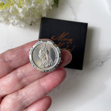 Load image into Gallery viewer, Queen Victoria Jubilee Head Silver Shilling Coin Brooch
