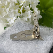 Carica l'immagine nel visualizzatore di Gallery, Art Deco Paste Diamond & Silver Dress Clip. Vintage 1930s Geometric Clip Brooch. Crystal Diamante Dress Clip. Antique Bridal Jewellery