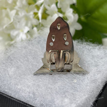 Carica l'immagine nel visualizzatore di Gallery, Art Deco Paste Diamond & Silver Dress Clip. Vintage 1930s Geometric Clip Brooch. Crystal Diamante Dress Clip. Antique Bridal Jewellery