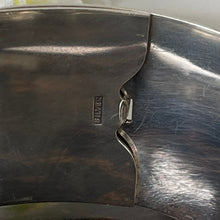 Carica l'immagine nel visualizzatore di Gallery, Edwardian Floral Engraved Silver Belt Bangle. Antique Art Nouveau Flower & Leaf Bracelet Cuff. Adjustable Sterling Silver Extra Wide Bangle