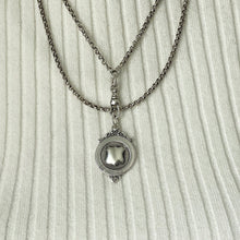 Carica l'immagine nel visualizzatore di Gallery, Victorian Sterling Silver Long-Guard Belcher Chain. Antique 40" Guard Chain With Dog-Clip. Victorian Silver Muff Chain/Sautoir Necklace