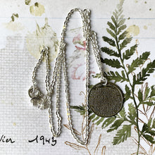 Cargar imagen en el visor de la galería, Victorian Silver Doxology & Prayer Pendant Necklace. Antique Sterling Silver Lord's Prayer and Hymn Chant Minimalist Charm/Pendant On Chain.