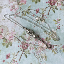 Carica l'immagine nel visualizzatore di Gallery, Antique Miniature Silver Button Hook Pendant, Optional Chain. Edwardian/Victorian Art Nouveau Sterling Silver Chatelaine Pendant, Dated 1902