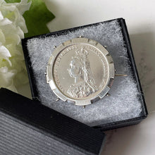 Charger l'image dans la galerie, Queen Victoria Jubilee Head Silver Shilling Coin Brooch