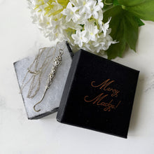 Carica l'immagine nel visualizzatore di Gallery, Antique English Silver Miniature Button Hook Pendant & Chain. Victorian Baroque Sterling Silver Chatelaine Pendant, British Hallmarks 1874