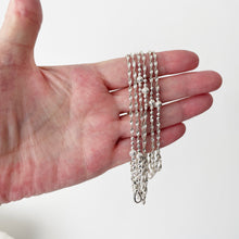 Carica l'immagine nel visualizzatore di Gallery, Vintage Sterling Silver Fancy Link Long Chain With Swivel Clip. Silver Guard Chain. Bead Chain Sautoir Necklace. 48" Long Layering Chain.