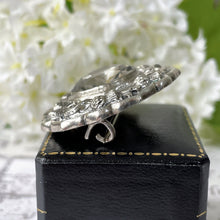 Carica l'immagine nel visualizzatore di Gallery, Victorian Scottish Citrine Silver Thistle Brooch. Antique Sterling Silver Cairngorm Gemstone Disc Brooch. Lemon Citrine Plaid/Tartan Brooch