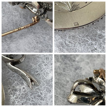 Carica l'immagine nel visualizzatore di Gallery, Antique Silver & 9ct Gold French Paste Sévigné Bow Locket. Superb Edwardian Hand-Cut Paste Diamond Pendant Necklace With Sevigne Brooch Top
