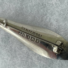 Carica l'immagine nel visualizzatore di Gallery, Antique English Silver & Enamel Lily of the Valley Brooch. Edwardian/Art Deco Figural Lapel/Cravat/Stock Pin. Antique Silver Novelty Brooch