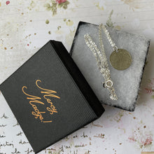 Cargar imagen en el visor de la galería, Victorian Silver Doxology & Prayer Pendant Necklace. Antique Sterling Silver Lord's Prayer and Hymn Chant Minimalist Charm/Pendant On Chain.