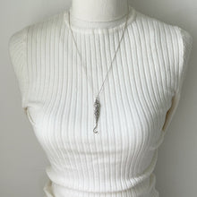 Carica l'immagine nel visualizzatore di Gallery, Antique English Silver Miniature Button Hook Pendant & Chain. Victorian Baroque Sterling Silver Chatelaine Pendant, British Hallmarks 1874