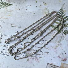 Carica l'immagine nel visualizzatore di Gallery, Vintage Sterling Silver Fancy Link Long Chain With Swivel Clip. Silver Guard Chain. Bead Chain Sautoir Necklace. 48" Long Layering Chain.
