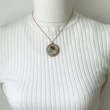 Carica l'immagine nel visualizzatore di Gallery, Edwardian Rolled Gold Picture Pendant Locket. Antique Rose Gold 2 Portrait Locket On Chain. Edwardian Lady & Baby Hand Tinted Photo Pendant