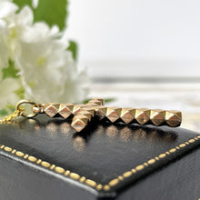 Carica l'immagine nel visualizzatore di Gallery, Antique 9ct Rolled Gold Faceted Cross Pendant. Victorian/Edwardian Diamond Cut Yellow Gold Cross & Anchor Chain