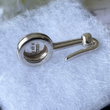 Carica l'immagine nel visualizzatore di Gallery, Antique Victorian Engraved Silver Napkin Clip. Mens Shirt/Tie Hook Napkin Holder. Silver Formal Suit Accessory, Wedding Groom Gift For Him