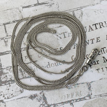 Carica l'immagine nel visualizzatore di Gallery, Victorian Silver 55” Long Guard Chain Necklace With Swivel Clip. Antique Sterling Silver Curb Chain Sautoir Necklace. Victorian Muff Chain
