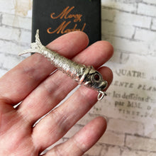 Carica l'immagine nel visualizzatore di Gallery, Antique Victorian Silver & Ruby Articulated Fish Pendant. Aesthetic Era Jewelled Fish Pendant/Watch Fob. Large Silver Novelty Fob Pendant