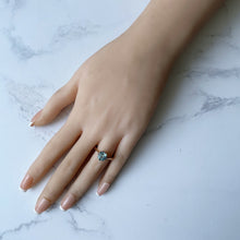 Carica l'immagine nel visualizzatore di Gallery, Antique Blue Zircon Solitaire 9ct Gold Ring. Edwardian/Art Deco 1.50ct Single Stone Engagement Ring. Sky Blue Zircon Ring, UK N, US 6.75