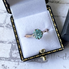Carica l'immagine nel visualizzatore di Gallery, Antique Blue Zircon Solitaire 9ct Gold Ring. Edwardian/Art Deco 1.50ct Single Stone Engagement Ring. Sky Blue Zircon Ring, UK N, US 6.75