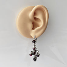 Carica l'immagine nel visualizzatore di Gallery, Antique Bohemian Garnet Pendant Drop Earrings. Art Nouveau Sterling Silver Red Garnet Earrings. Arts & Crafts Era Celtic Knot Earrings.