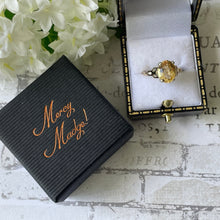 Carica l'immagine nel visualizzatore di Gallery, Antique Art Deco 9ct Gold Scottish Citrine Solitaire Ring. 4 Carat Oval Cut Pale Golden Yellow Citrine Ring. Vintage Scottish Cairngorm Ring