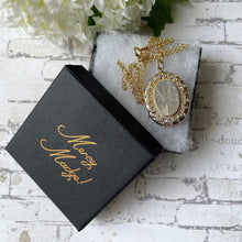 Lade das Bild in den Galerie-Viewer, Victorian Aesthetic Engraved Gold On Silver Locket, 1884 Hallmarks. Antique Engraved Swallow Oval Sweetheart Locket On Chain.