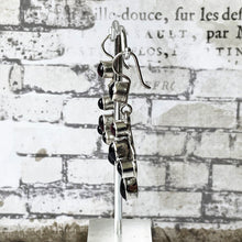 Carica l'immagine nel visualizzatore di Gallery, Antique Bohemian Garnet Pendant Drop Earrings. Art Nouveau Sterling Silver Red Garnet Earrings. Arts & Crafts Era Celtic Knot Earrings.