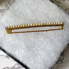 画像をギャラリービューアに読み込む, Antique 15ct Gold Seed Pearl Bar Brooch. Victorian/Edwardian Rose Gold Nappy Style Lapel Pin. Alternative Antique Stock/Tie/Cravat Pin