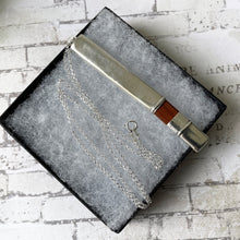 Lade das Bild in den Galerie-Viewer, Antique Sterling Silver Pencil Necklace. Edwardian Antique Flat Pencil Pendant Fob, Chester 1914. Pencil Jewelry, Writing Pendant & Chain