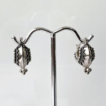 画像をギャラリービューアに読み込む, Vintage Sterling Silver Bali Temple Hoop Earrings. Asian Boat Shaped Silver Huggie Earrings. Balinese Designer BA Suarti Silver Jewellery