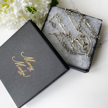 Lade das Bild in den Galerie-Viewer, Vintage Edinburgh Silver Art Nouveau Iris Necklace. Sterling Silver Fancy Chain & Flower Pendant Necklace. Antique Style Lavalier Necklace