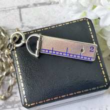 Charger l'image dans la galerie, Victorian Miniature Silver Ruler & Pencil Fob Pendant. Antique Sterling Silver Blue Enamel Margin Ruler. Novelty Letter Writing Accessories