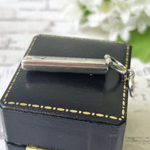 Charger l'image dans la galerie, Victorian Miniature Silver Ruler & Pencil Fob Pendant. Antique Sterling Silver Blue Enamel Margin Ruler. Novelty Letter Writing Accessories