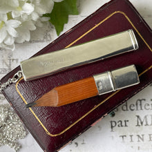 Lade das Bild in den Galerie-Viewer, Antique Sterling Silver Pencil Necklace. Edwardian Antique Flat Pencil Pendant Fob, Chester 1914. Pencil Jewelry, Writing Pendant & Chain