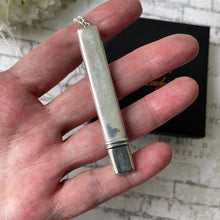 Lade das Bild in den Galerie-Viewer, Antique Sterling Silver Pencil Necklace. Edwardian Antique Flat Pencil Pendant Fob, Chester 1914. Pencil Jewelry, Writing Pendant & Chain