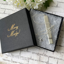 Lade das Bild in den Galerie-Viewer, Antique Sterling Silver Pencil Necklace. Edwardian Antique Flat Pencil Pendant Fob, Chester 1914. Pencil Jewelry, Writing Pendant & Chain