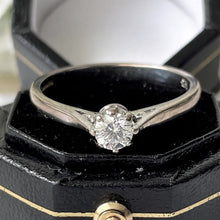 Charger l'image dans la galerie, Vintage 18ct White Gold 2.50ct Diamond Solitaire Engagement Ring. Classic Art Deco Style Coronet Set 1/4ct Diamond Ring, Size O UK/ 7.25 USA