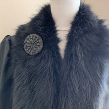 Load image into Gallery viewer, Huge 1930s Deep Carved Bakelite Flower Brooch. Vintage Art Deco Statement Brooch. Green Creamed Spinach Bakelite Orchid Brooch