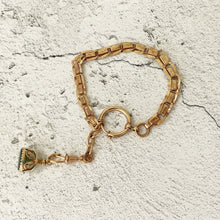 Carica l'immagine nel visualizzatore di Gallery, Antique 14ct Rolled Rose Gold Fancy Link Short Watch Chain. Edwardian Engraved Albertina, Dog Clip & Large Bolt Ring. Watch Chain Bracelet