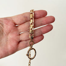 Carica l'immagine nel visualizzatore di Gallery, Antique 14ct Rolled Rose Gold Fancy Link Short Watch Chain. Edwardian Engraved Albertina, Dog Clip & Large Bolt Ring. Watch Chain Bracelet
